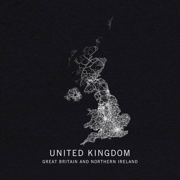 United Kingdom Road Map by ClarkStreetPress